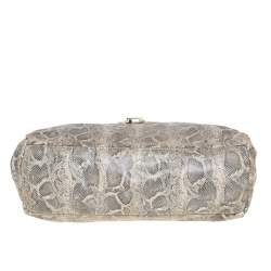 Tory Burch Cream Python Embossed Leather Simon Shoulder Bag
