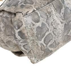 Tory Burch Cream Python Embossed Leather Simon Shoulder Bag