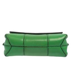 Tory Burch Green Leather Mini Block T Crossbody Bag