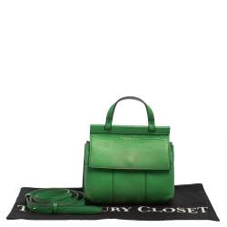 Tory Burch Green Leather Mini Block T Crossbody Bag