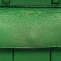 Tory Burch Green Leather Mini Block T Crossbody Bag