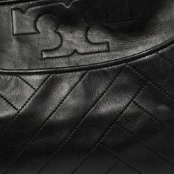 Tory Burch Black Quilted Leather Alexa Tote