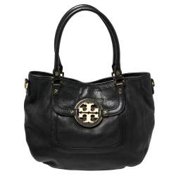Pre Owned Tory Burch Black Leather Amanda Hobo