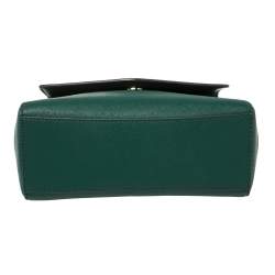Pre Owned Tory Burch Green Leather Robinson Small Top Handle Bag