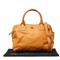 Pre Owned Tory Burch Mustard Leather Robinson Boston Bag