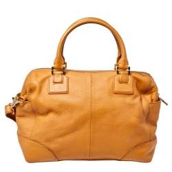 Pre Owned Tory Burch Mustard Leather Robinson Boston Bag