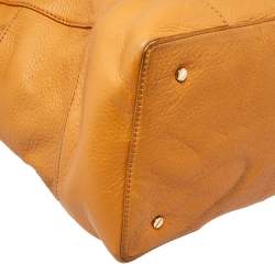 Pre Owned Tory Burch Mustard Leather Robinson Boston Bag