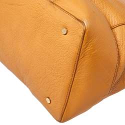 Pre Owned Tory Burch Mustard Leather Robinson Boston Bag