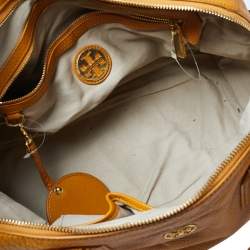 Pre Owned Tory Burch Mustard Leather Robinson Boston Bag