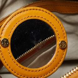 Pre Owned Tory Burch Mustard Leather Robinson Boston Bag