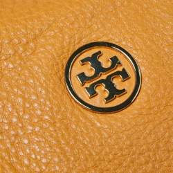 Pre Owned Tory Burch Mustard Leather Robinson Boston Bag