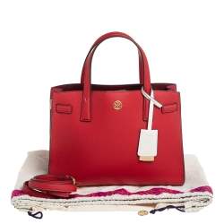 Pre Owned Tory Burch Red Leather Walker Tote