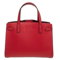 Pre Owned Tory Burch Red Leather Walker Tote