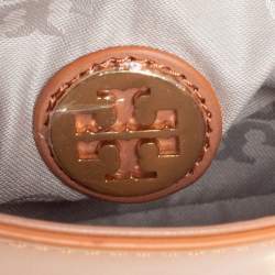 Pre Owned حقيبة كروس توري برش قلاب سلسلة كبيرة جلد بيج