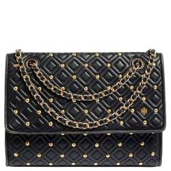 NEW Tory Burch Fleming Farida Charm Bag Black