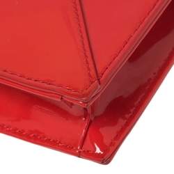 مملوكة مسبقًا Tory Burch Red Patent Leather Bow Wallet On Chain