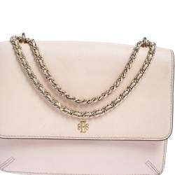 Pre Owned Tory Burch Pink Saffiano Leather Robinson Shoulder Bag