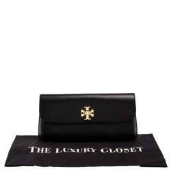 مملوكة مسبقًا Tory Burch Black Leather Diana Flap Clutch
