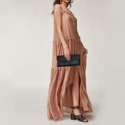 مملوكة مسبقًا Tory Burch Black Leather Diana Flap Clutch