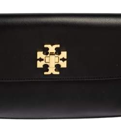 مملوكة مسبقًا Tory Burch Black Leather Diana Flap Clutch
