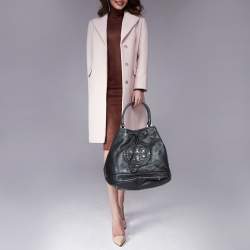 Pre Owned Tory Burch Black Leather Maisey Shopper Hobo