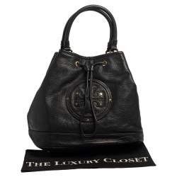 Pre Owned Tory Burch Black Leather Maisey Shopper Hobo