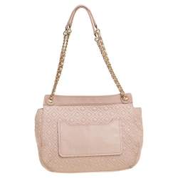 Pre Owned Tory Burch Beige Quilted Leather Marion Shoulder Bag