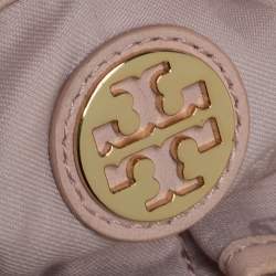 Pre Owned Tory Burch Beige Quilted Leather Marion Shoulder Bag