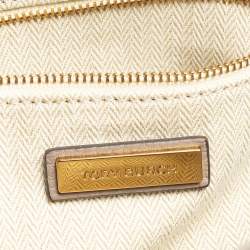 Pre Owned Tory Burch Dark Beige Leather and Suede Kira Shoulder Bag