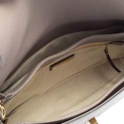 Pre Owned Tory Burch Dark Beige Leather and Suede Kira Shoulder Bag