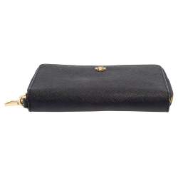 Pre Owned Tory Burch Navy Blue Saffiano Leather Zip Around Organizer Wallet