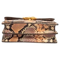 Pre Owned Tory Burch Multicolor Python Embossed Leather Gemini Link Shoulder Bag