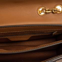 Pre Owned Tory Burch Multicolor Python Embossed Leather Gemini Link Shoulder Bag