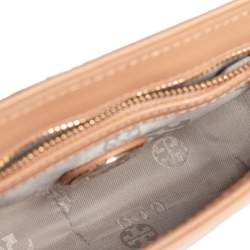 Pre Owned Tory Burch Beige Leather Robinson Chain Crossbody Bag