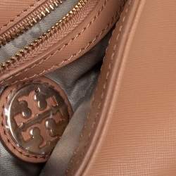 Pre Owned Tory Burch Beige Leather Robinson Chain Crossbody Bag