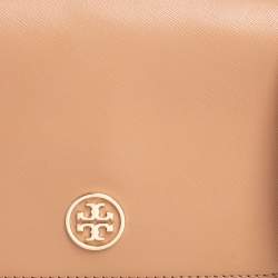 Pre Owned Tory Burch Beige Leather Robinson Chain Crossbody Bag