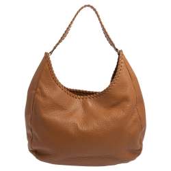 Pre Owned Tory Burch Tan Leather Marion Hobo