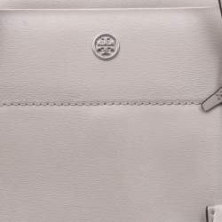 Pre Owned Tory Burch Grey Leather Small Parker Tote
