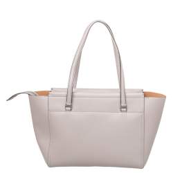 Pre Owned Tory Burch Grey Leather Small Parker Tote