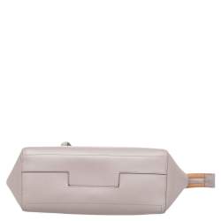 Pre Owned Tory Burch Grey Leather Small Parker Tote