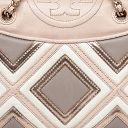 مملوكة مسبقًا حقيبة كتف توري برش فليمينغ جلد وردي متوسطة