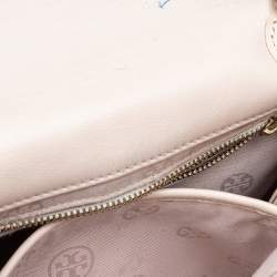 مملوكة مسبقًا حقيبة كتف توري برش فليمينغ جلد وردي متوسطة