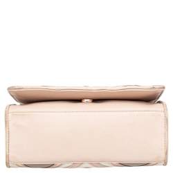 مملوكة مسبقًا حقيبة كتف توري برش فليمينغ جلد وردي متوسطة