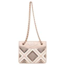 مملوكة مسبقًا حقيبة كتف توري برش فليمينغ جلد وردي متوسطة