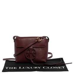 Tory Burch Burgundy Leather Miller Crossbody Bag