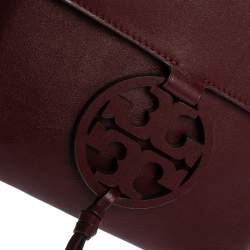 Tory Burch Burgundy Leather Miller Crossbody Bag