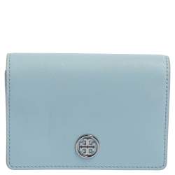 Tory Burch Sky Blue Saffiano Leather Robinson Trifold Wallet Tory Burch |  TLC