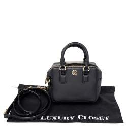 Pre Owned Tory Burch Black Leather Robinson Crossbody Bag