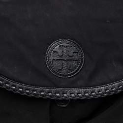 Pre Owned Tory Burch Black Nylon and Leather Messenger Bag