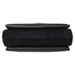 Pre Owned Tory Burch Black Leather and Suede Kira Shoulder Bag 